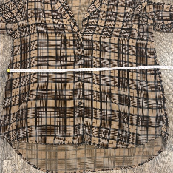 Zara Tan and Black Plaid Shirt - Picture 8 of 10